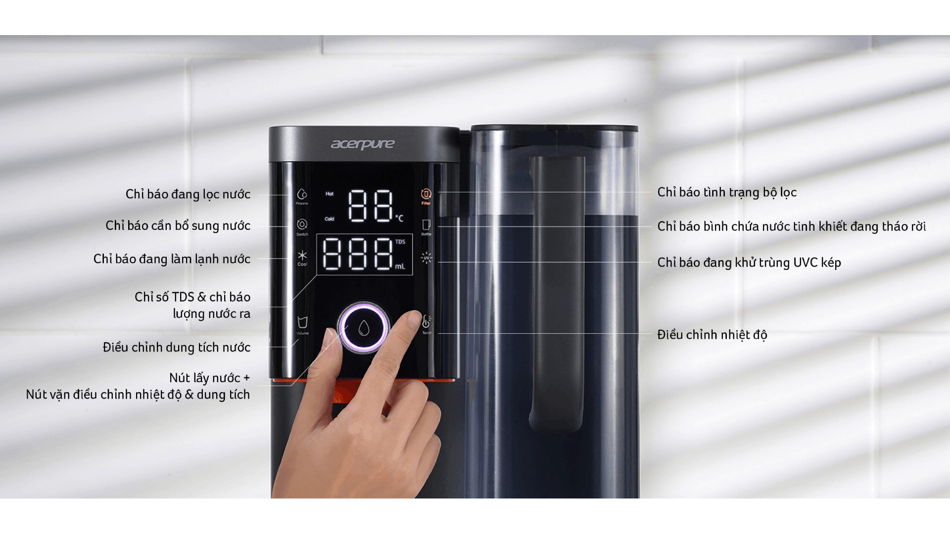 NÂNG TẦM TIỆN NGHI VỚI MÁY LỌC NƯỚC NÓNG LẠNH ĐỂ BÀN ACERPURE AQUA WP5